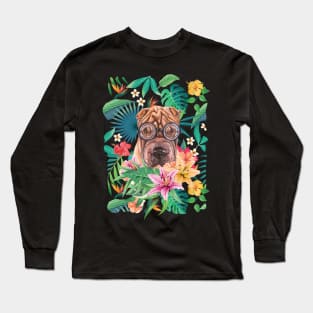 Tropical Red Shar Pei 3 Long Sleeve T-Shirt